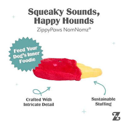 ZippyPaws NomNomz - Dog Squeaky Toys to Keep Them Busy, Funny Food Plush for Small & Medium Dogs, Cute Stuffed Puppy Toy, Pet Products, Gift for Dogs of All Breeds, Soft and Cuddly - Fries - color: Fries