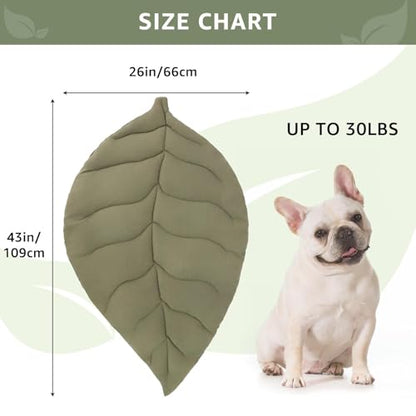 SCENEREAL Outdoor Dog Bed - Waterproof Reversible Leaf Mat 43x26, Portable Foldable Pet Bed for Small/Medium Dogs & Cats, All-Weather for Camping & Travel