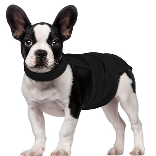 QBLEEV Female Dog Diapers with Adjustable Suspenders – Washable Sanitary Panties for Dogs in Heat or Incontinence, Escape-Proof Reusable Pet Period Underwear Onesie for Small to Large Breeds - color: Black, size: XS（Back Length:8.7"）