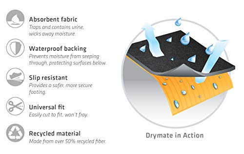 Drymate Heavy Duty Washable Potty Pad, Reusable Black Charcoal Pee Pad for Puppy Training – Absorbent/Waterproof – Protects Surfaces, Contains Liquids (USA Made) (XXL) (29.5 Inches x 48 Inches)