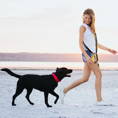 Heavy Duty Dog Leash for Large Dogs – 6FT Reflective Bungee with Padded Handles, Strong Carabiner Clip, No Pull Control for Medium & Large Breeds, Includes Poop Bag Holder & Treat Pouch (Hot Pink) - color: Hot Pink