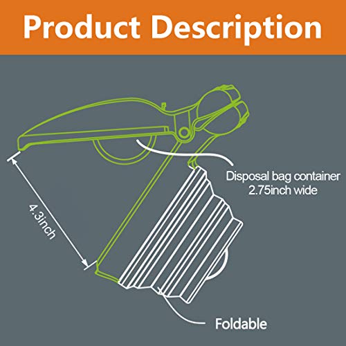 LUEXBOX Dog Pooper Scooper with 150PCS Waste Cleaner Bag, Dog Scooper Pooper for Large Dog, Dog Poop Scooper for Walking, Dog Waste Pick Up with Bag Dispenser, Dog Leash Clip and Pooper Scooper Bags