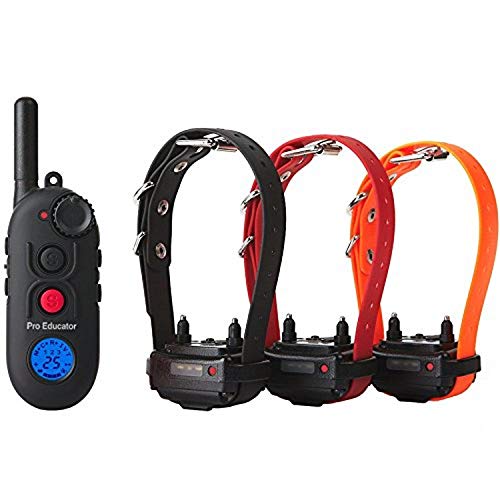 E-Collar Educator Pro Dog Training Collar with Remote, 3 Dogs | 1/2 Mile Range, 100 Levels, Waterproof & Rechargeable, 3 Dogs, Ergonomic Remote, Night Light - size: 3 Dog