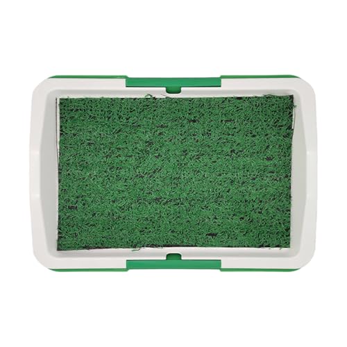 17.72" × 12.2" Portable Dog Grass Pad with Tray, Small Reusable Artificial Turf for Dogs Potty, Quickly Absorbency Puppy Pee Pads for Dogs Balcony Apartment Indoor Outdoor Use (Green, 17.72" × 12.2")