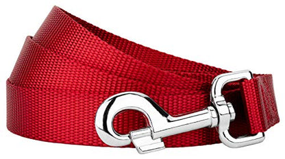 Country Brook Petz - Vibrant 17 Color Selection - Heavyduty Doublehandle Nylon Leash (6 Foot, 3/4 Inch Wide, Red) - color: Red