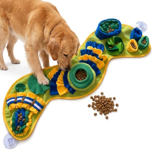 Snuffle Mat for Dogs & Cats - Slow Feeder Dog Enrichment Puzzle Toy | Interactive Toy for Mental Stimulation & Boredom - Natural Foraging & Stress Relief -39x12 In - Large & Small Breeds, Puppies