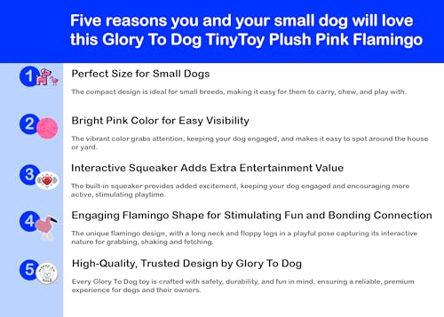 Glory To Dog TinyToy Plush Flamingo Small Dog and Puppy Toy - style: Flamingo