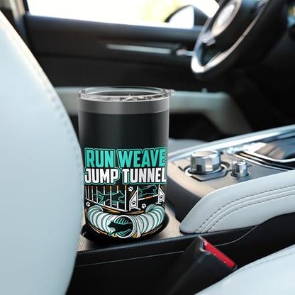 Run Weave Jump Tunnel Dog Agility Stainless Steel Insulated Tumbler - color: Black