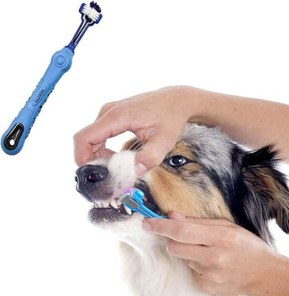 Orgrimmar 8 Pcs 3-Sided Pet Toothbrush Dog Cat Mouth Dental Teeth Care | Pet Brush for Bad Breath Tartar Cleaning - color: Multicolor-8