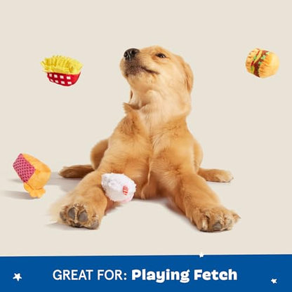 Barkbox Dine & Dash Dog Toy Bundle – Squeaky Dog Toys – Plush Dog Toys – Puppy and Pet Toys for Small Dogs - color: Dine & Dash Bundle