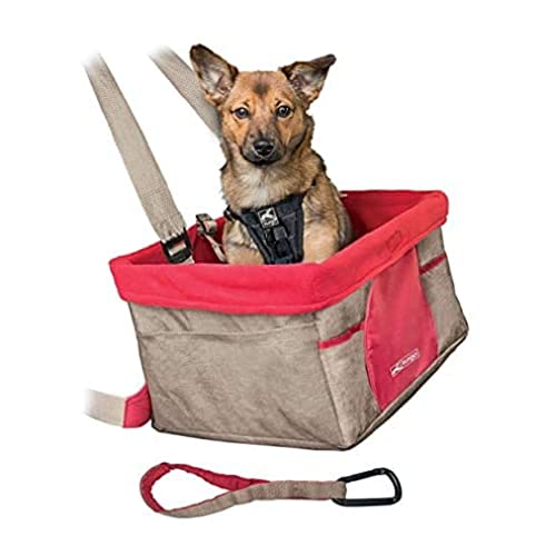 Kurgo Dog Booster Seat - Keeps Dogs Secure & Comfortable - Waterproof Exterior - Removable Washable Liner - Dog Car Seat with Harness Strap - Collapsible - Heather Style - Khaki - color: Heather Khaki, style: Original Packaging