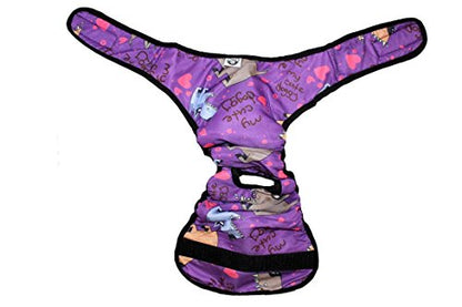 Dog Diaper Reusable Washable Female Girl for Medium & Large Big Dog Breeds Size L, XL, XXL (X-Large: Waist 22" - 28", Purple Dog) - color: Purple Dog, size: X-LARGE: Waist 22" - 28"