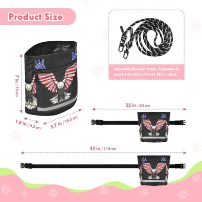 FJDENG Independence Day Water-Resistant Dog Treat Pouch, 3 Ways to Wear Treat Bag with Magnetic Closure & Reflective Strip, Hands-Free for Pet Training, Walking : Pet Supplies