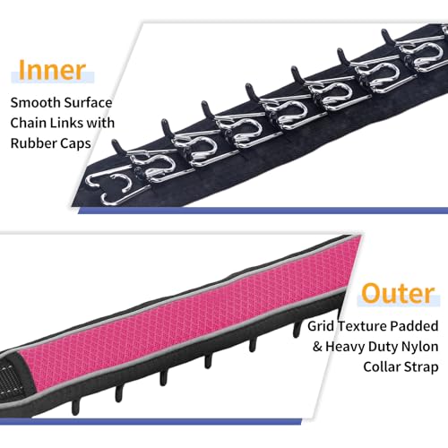 Martingale No Pull Dog Collar for Large Medium Dogs Training Walking, Heavy Duty Nylon Reflective Adjustable Anti Pull Slip Collar with Buckle M Hot Pink - color: Hot Pink, size: M (15"-23" Neck, 1.7" Wide)