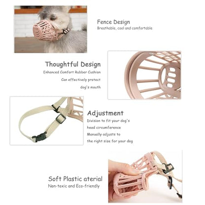 Classic Basket Dog Muzzle - Dog can Pant and Drink,Breathable Adjustable Padded Muzzle for Small Medium Large Dogs,Prevents Biting Barking and Chewing (Brown, 5#L) - color: Brown, size: 5#L