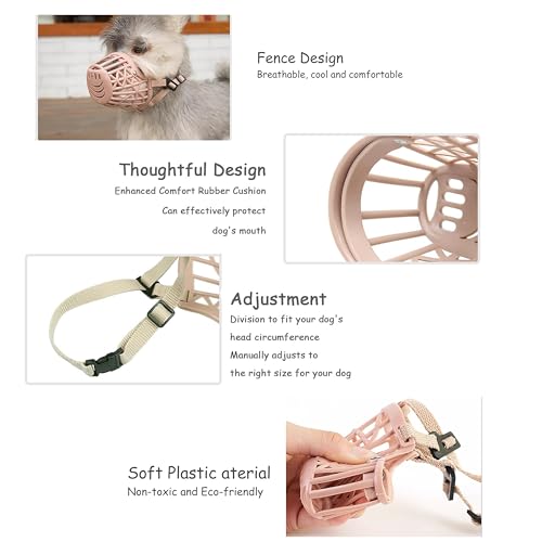 Classic Basket Dog Muzzle - Dog can Pant and Drink,Breathable Adjustable Padded Muzzle for Small Medium Large Dogs,Prevents Biting Barking and Chewing (Brown, 2#XS) - color: Brown, size: 2#XS