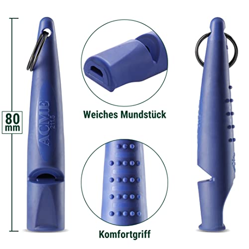 ACME Alpha 211.5 Professional Dog Training Whistle with Enhanced Ergonomic Grip. BPA-Free Plastic. 110 dBA. Long Range. Standardized Frequency. Weatherproof. Made in the UK (Baltic Blue) - color: Baltic Blue