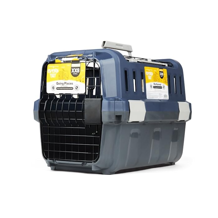 EveryYay by Petco 2-Door Pet Kennel XX-Small 19.3" L X 12.6" W X 13.1" H Navy & Grey - size: 19.3"L x 12.6"W x 19.3"H
