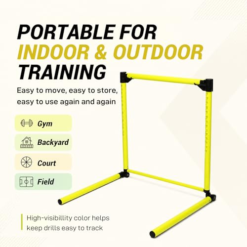3Pcs Adjustable Height Hurdles Training Equipment, Hurdles Track and Field | Agility Speed Jumping Training Equipment for Soccer Basketball Football Dogs,Outdoor Backyard- Detachable-Green