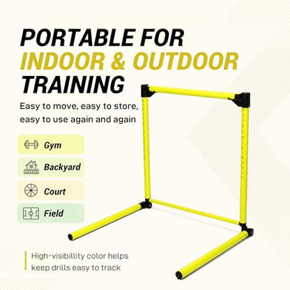 3Pcs Adjustable Height Hurdles Training Equipment, Hurdles Track and Field | Agility Speed Jumping Training Equipment for Soccer Basketball Football Dogs,Outdoor Backyard- Detachable-Green
