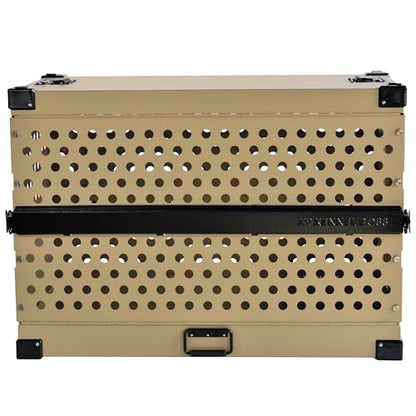 K9 Kennel Boss Aluminum Collapsible Dog Crate, Heavy Duty Folding Kennel - Medium-Long (Tan) - color: Tan, size: 40.6"L x 25.2"W x 28.9"H
