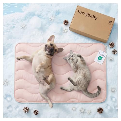 furrybaby Dog Cooling Mat for Medium Dogs, 35"x24" Self Cooling Pet Cooling Mat for Dogs & Cats, QMAX>0.5, Thickened Cool Fiber, Cooling pad for Dog Bed, Durable Portable Indoor/Outdoor Summer,Pink - color: Pink, size: 35“x24"(Medium)