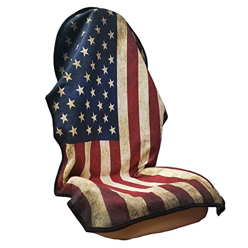 Car Seat Cover Protector Front Seats,for Gym Workout,Running,Swimming,Beach and Hiking,Waterproof Sweat Towel Bucket Seat Covers for Cars SUV Trucks (American Flag, 1Pcs) - color: American Flag, size: 1Pcs Front Seat Towel