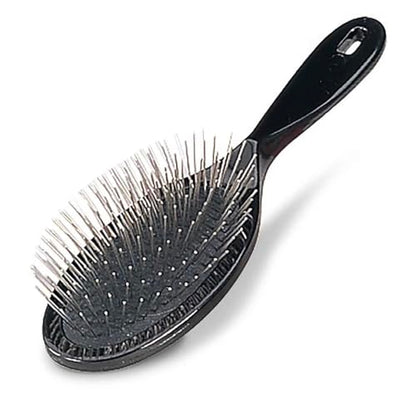 Dog and Cat Professional Oval Grooming Pin Brushes Choose Size Style and Type All Have Ergonomic Handles (8.75" Black Molded) - size: 8.75" Black Molded