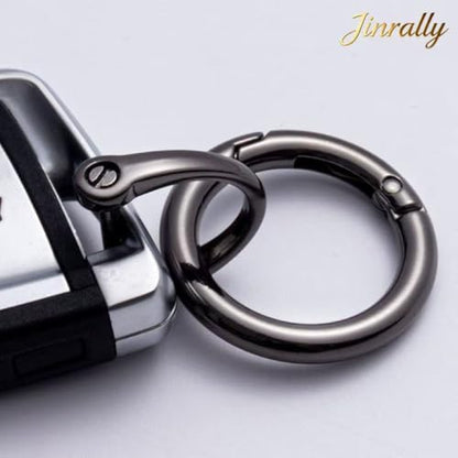 Gun Black 1in 2.5cm 4Pcs Spring O-Rings Hook for Bag Wallet Strap Keyring
