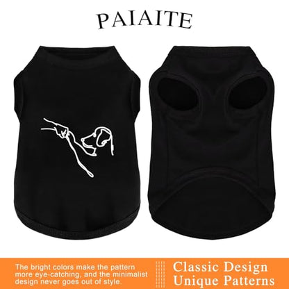 Discover Cozy Cotton Canine Wear: Lightweight, Breathable and Soft, Dog Shirt Vest with Eye-Catching Graphics(HIGH Five), Keeping Your Furry Friend Warm and Comfy! Black S - color: Black DOG, size: S-(6~9lb) | Back(~11.8")