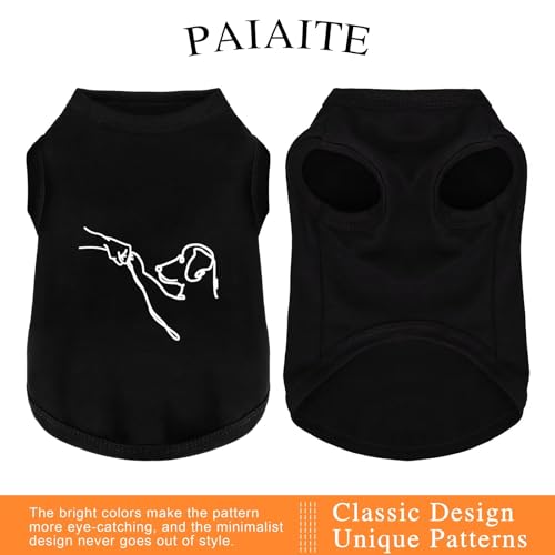 Discover Cozy Cotton Canine Wear: Lightweight, Breathable and Soft, Dog Shirt Vest with Eye-Catching Graphics(HIGH Five), Keeping Your Furry Friend Warm and Comfy! Black XL - color: Black DOG, size: XL-(12~15lb) | Back(~17.7")