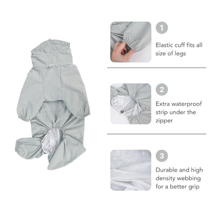 Dog Raincoat with Full Leg Coverage, Waterproof & Lightweight Rain Jacket for Medium Dogs, Keep Belly & Legs Dry, Harness Compatible, Reflective Safety, with Storage Bag (XX-Large) - size: XX-Large