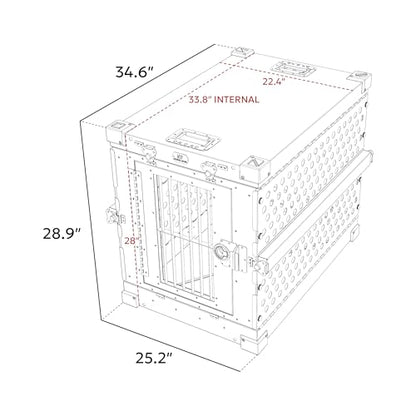 K9 Kennel Boss Aluminum Collapsible Dog Crate, Heavy Duty Folding Kennel - Medium (Tan) - color: Tan, size: 34.6"L x 25.2"W x 28.9"H