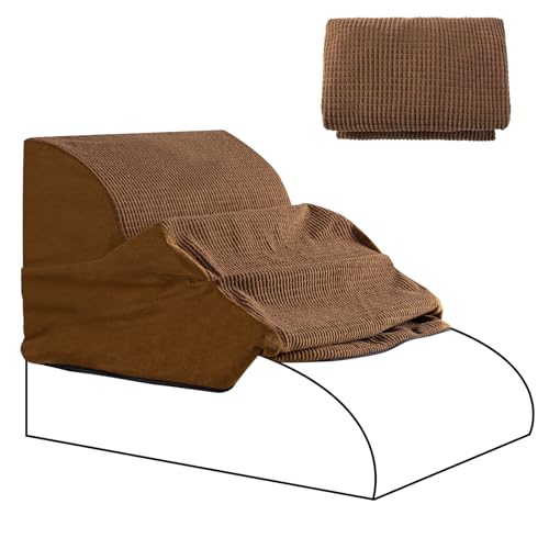 3 Steps Foam Dog Stairs Replacement Cover (for AODISMAN Dog Ramp Only), Suitable Size: 22.4" L*15.7" W*15.7" H,Brown - color: Brown