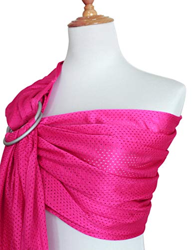 Breathable Mesh Ring Sling Baby Carrier for Infant and Toddler, Lightweight Quick Dry Baby Wrap Carrier for Warm Weather, Travel, Outdoor Walks and Daily Use, Rose - color: Rose