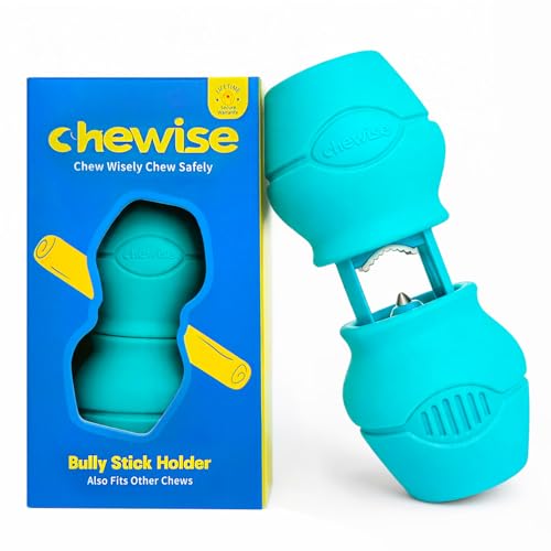 PetClan Chewise Bully Stick Holder, Improved Bully Sticks Holder, Ultimate Secure Heavy Duty, BPA-Free Safety Device to Prevent Choking, Fits Various Bully Sticks and Dog Sizes - color: Teal, size: Standard