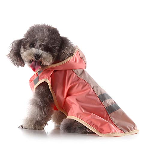 Dog Raincoat Breathable Reflective Stripe Lightweight Hooded Pet Rain Jacket for Small Medium Large Dogs Polyester Durable Outdoor Walking (XL) - size: XL