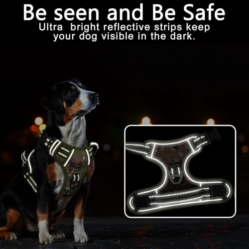 Timos Dog Harness Small Sized,No Pull Dog Harness Adjustable Metal Rings 3 Buckles,Reflective No Choke with Easy Control Handle for Small Dogs,Military Green S - color: Military Green, size: Small (Pack of 1)