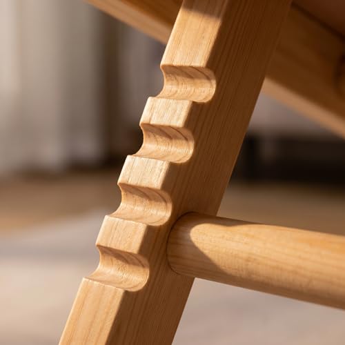 Wooden Dog Ramp for Bed – Folding Pet Ramp for Couch | Collapsible Wooden Pet Ramp, 4 Adjustable Heights, Non-Slip High Traction Fabric Surface, Portable Solid Pine Wood Steps - size: Large