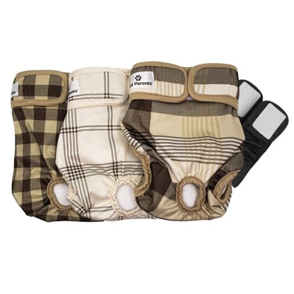 Pet Parents® Washable Dog Diapers (3pack) + Extendrs® of Durable Doggie Diapers, Premium Dog Diapers Female & Male (X-Small, Oxford) - size: X-Small (4-10")