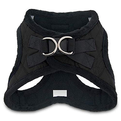 Voyager Step-In Plush Dog Harness – Soft Plush, Step In Vest Harness for Small and Medium Dogs by Best Pet Supplies - Harness (Black Faux Leather), L (Chest: 18 - 20.5") - color: Harness (Black Faux Leather), size: L (Chest: 18 - 20.5")