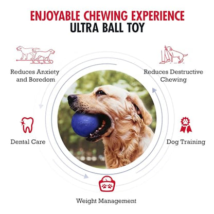 SuperChewer Tough Dog Ball Toy | Lifetime Replacement | Strong Natural Rubber | Great Dog Fetch Toy | Chew Toys for Dogs | Ultra Durable Chew Toys for Aggressive Chewers | Large Breed Tested - size: Large - 3 Inch / 12 oz