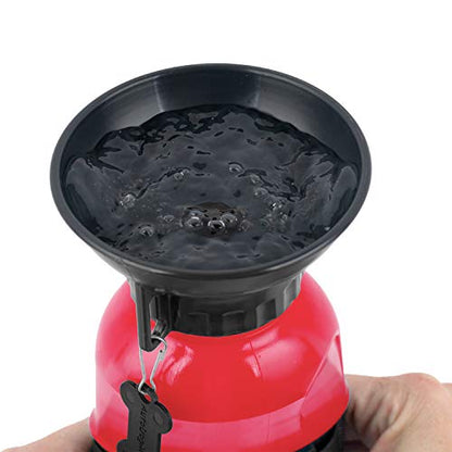 Highwave AutoDogMug Portable Dog Water Bottle, Squeeze Water Bottle with Built-in Travel Bowl for Dogs, Leak-Resistant BPA-Free Dog Water Dispenser for Walking, Hiking & Travel 20 oz (Red) - color: Red
