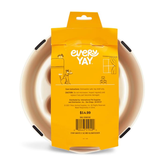 EveryYay by Petco Take it Slow White Slow Feeder Pet Bowl 2.5 Cups - size: Medium