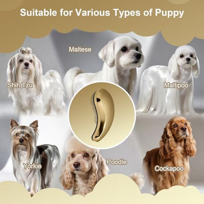 Small Dog Brush- Grooming Tool for Teddy, Yorkies, Maltese, Shih Tzu, Chihuahua - Puppy Hair Brush - (Rose Gold) - color: Rose Gold