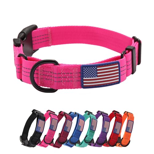 Martingale Dog Collar Quick Release Buckle No Pull Reflective Non-Slip for Medium Large Dogs Training (Pink, Medium) - color: Pink, size: Medium (Pack of 1)