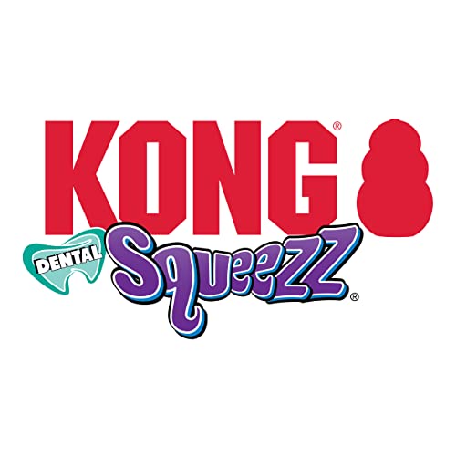 KONG Squeezz Dental Bone - Dog Toy for Cleaning Teeth - Flexible Chew Toy for Gentle & Mild Chewers - for Medium/Large Dogs - style: Bone
