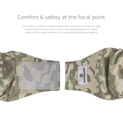 Pet Parents® Washable Belly Bands for Male Dogs (3pack) + Extendrs® of Durable Dog Diapers Male, Premium Male Dog Diapers & Dog Wraps (X-Small, Camo) - color: Camo, size: X-Small (11-13")