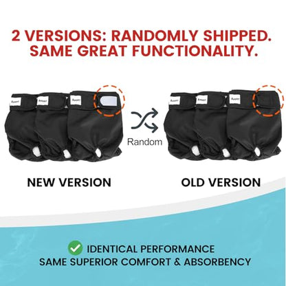 Avont 3 Pack Washable Female Dog Diapers, Premium Reusable Highly Absorbent Doggie Period Panties Durable Dog Diaper Cover -XL 3 Black - size: XL