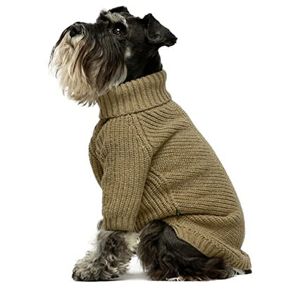 Fitwarm Thermal Knitted Dog Sweater Doggy Winter Coat Pet Clothes Doggie Turtleneck Jacket Puppy Outfits Cat Sweatsuit Sage Green Small - color: Sage Green, size: Small